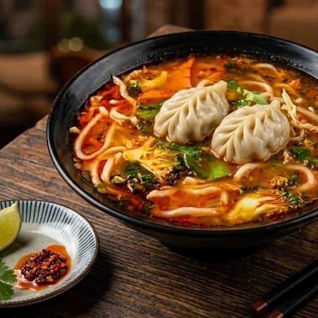 Maggi Dumpling Thupka.